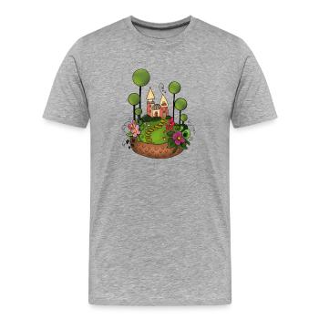 Süßes Land - Männer Premium Bio T-Shirt - Grau meliert - Vorne - Damien (186cm)