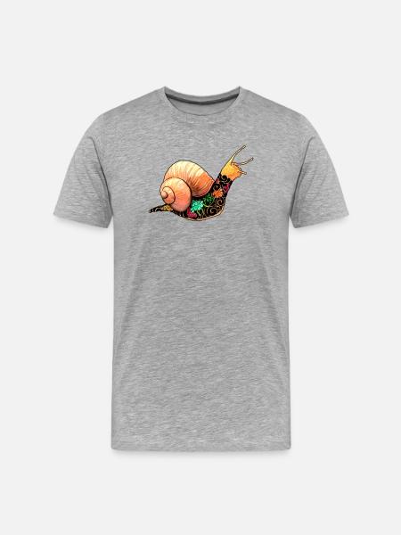 Yakuza Snail - Men's Premium Organic T-Shirt - heather grey
