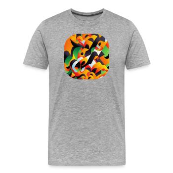 Abstrakt - Männer Premium Bio T-Shirt - Grau meliert - Vorne - Damien (186cm)