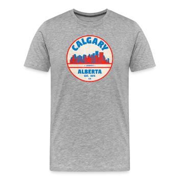 Calgary Skyline Vintage - T-shirt bio Premium Homme - gris chiné - Devant - Damien (186cm)