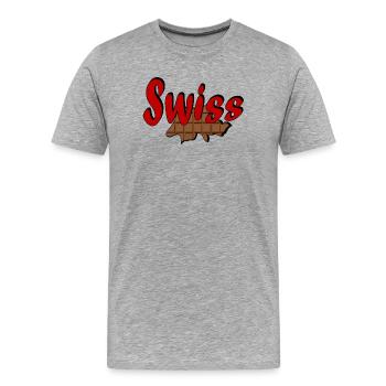 Swiss Chocolate - T-shirt bio Premium Homme - gris chiné - Devant - Damien (186cm)