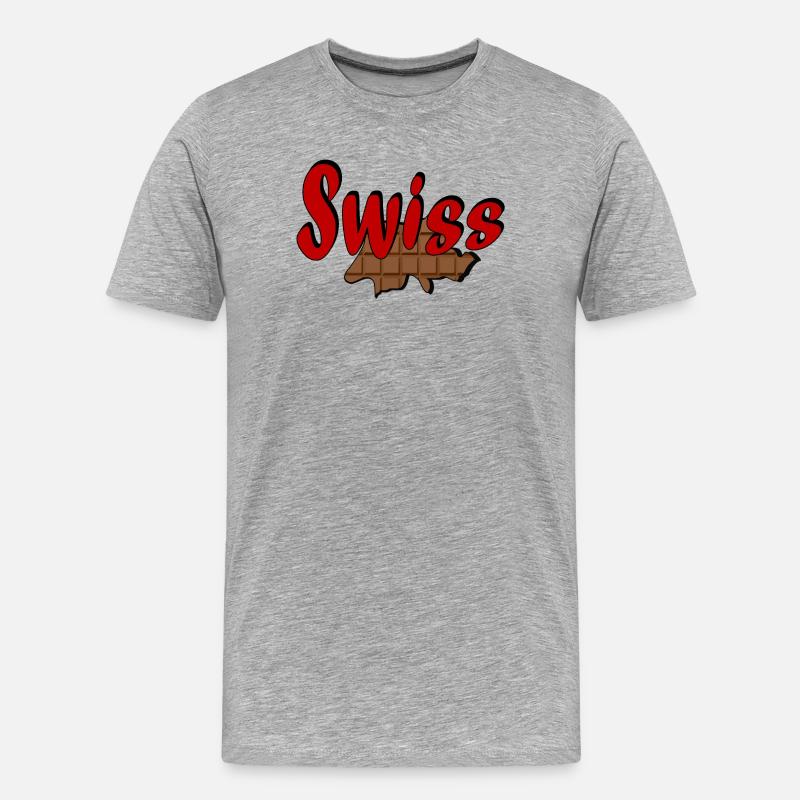 Schweizer Schokolade - Männer Premium Bio T-Shirt - Grau meliert