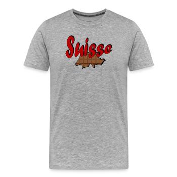 Suisse Chocolat - T-shirt bio Premium Homme - gris chiné - Devant - Damien (186cm)
