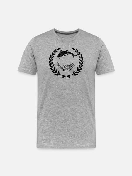 Fish 009 - Men's Premium Organic T-Shirt - heather grey