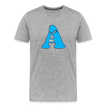 A - T-shirt bio Premium Homme - gris chiné - Devant - Damien (186cm)