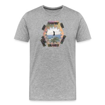 Kanaren mit eigener Note - sonnigen Spaß am Strand - Männer Premium Bio T-Shirt - Grau meliert - Vorne - Damien (186cm)