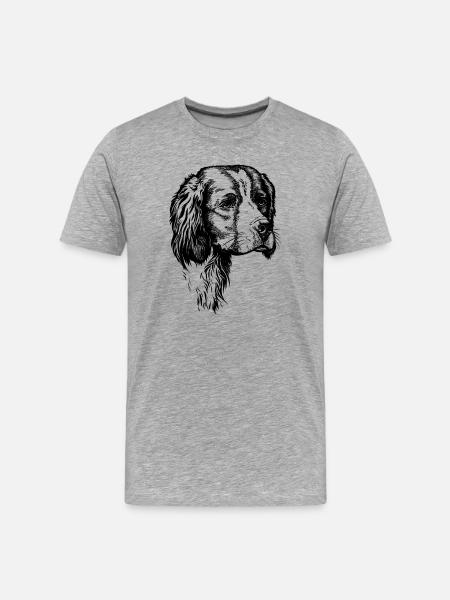IRW Setter Portrait - Männer Premium Bio T-Shirt - Grau meliert