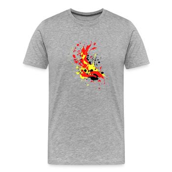 splash bunt farbe muster aufdruck comic style - Männer Premium Bio T-Shirt - Grau meliert - Vorne - Damien (186cm)