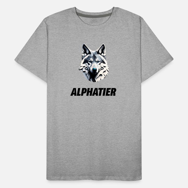 Wolfskopf Alphatier Männer Premium Bio T-Shirt