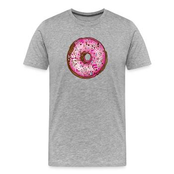 Donut - Männer Premium Bio T-Shirt - Grau meliert - Vorne - Damien (186cm)