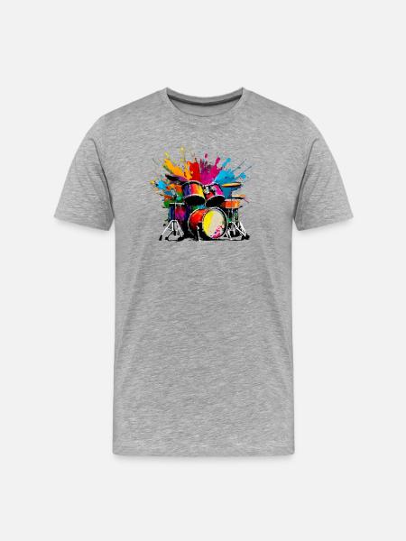 Bunte Perkussion - Männer Premium Bio T-Shirt - Grau meliert