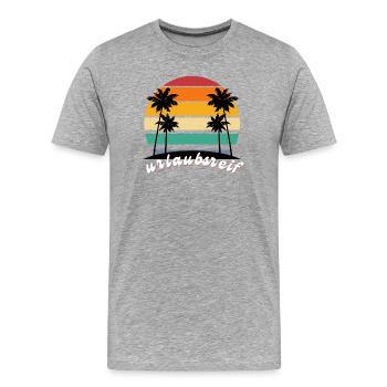 Urlaubsreif | Ferien - Urlaub - Weg hier Shirt - Männer Premium Bio T-Shirt - Grau meliert - Vorne - Damien (186cm)