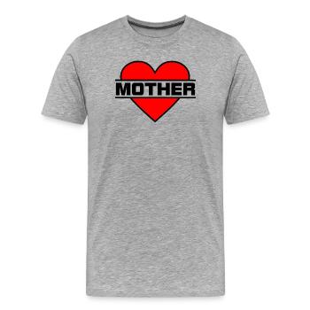 Heart love mother - Men's Premium Organic T-Shirt - heather grey - Front - Damien (186cm)