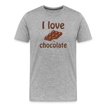 Ich liebe Schokolade, ich liebe Schokolade - Männer Premium Bio T-Shirt - Grau meliert - Vorne - Damien (186cm)