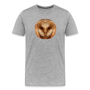 coole tierprints, Schleiereule gesicht - Männer Premium Bio T-Shirt - Grau meliert - Vorne - Damien (186cm)