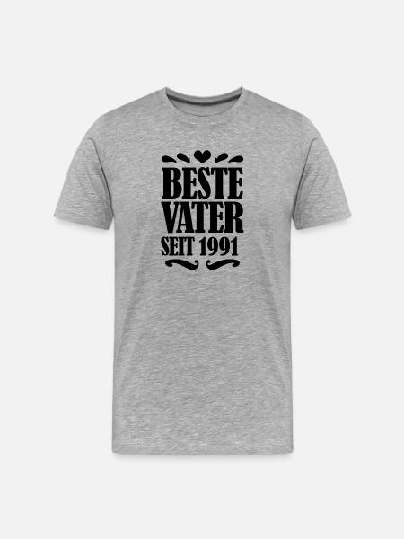 Bester Vater seit 1991 - Männer Premium Bio T-Shirt - Grau meliert