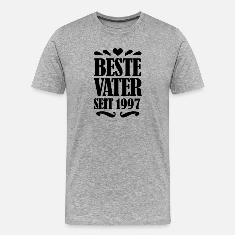 Bester Vater seit 1997 - Männer Premium Bio T-Shirt - Grau meliert