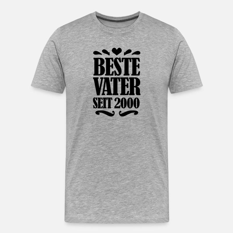 Bester Vater seit 2000 - Männer Premium Bio T-Shirt - Grau meliert