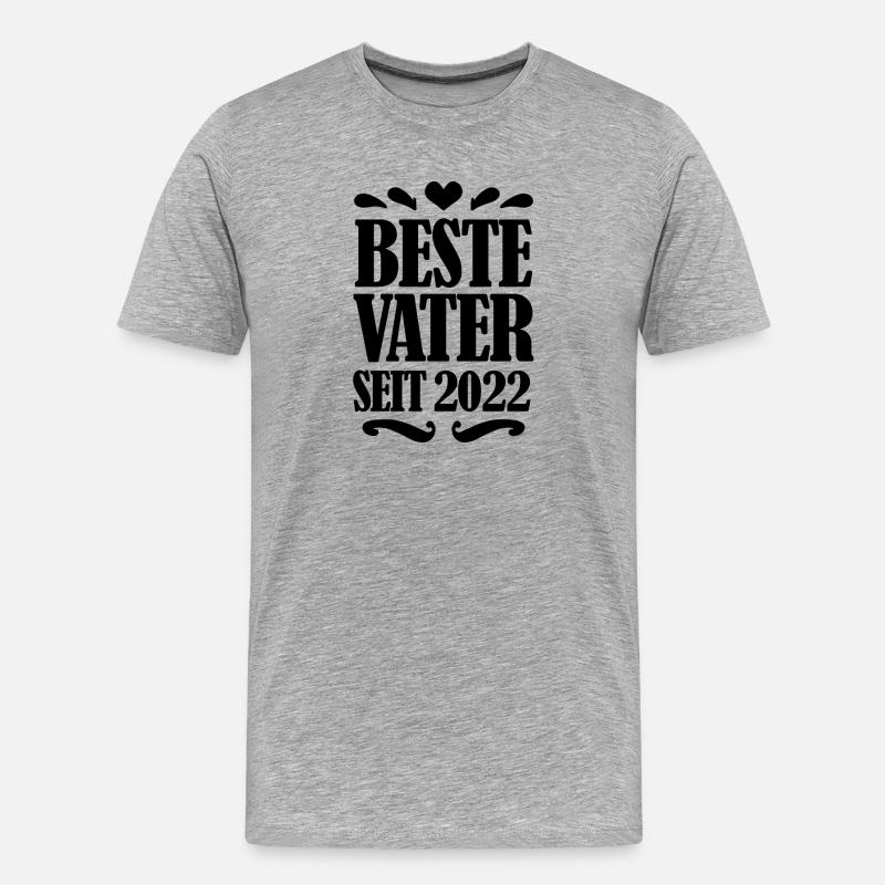 Bester Vater seit 2022 - Männer Premium Bio T-Shirt - Grau meliert