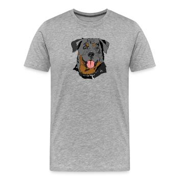 Rottweiler - Männer Premium Bio T-Shirt - Grau meliert - Vorne - Damien (186cm)