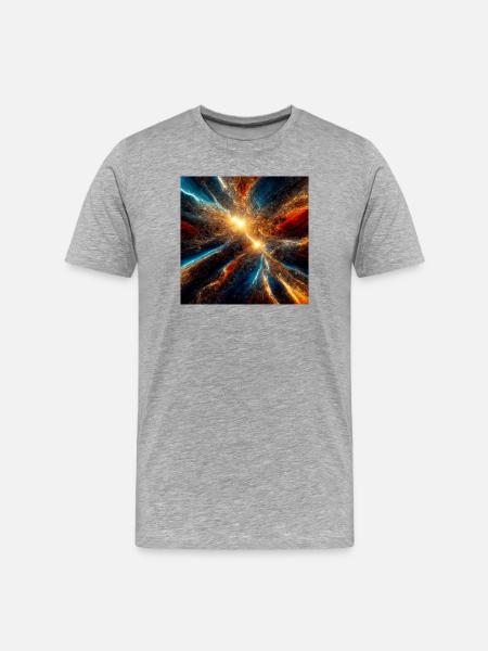 Kosmische Explosionsfarben - Männer Premium Bio T-Shirt - Grau meliert