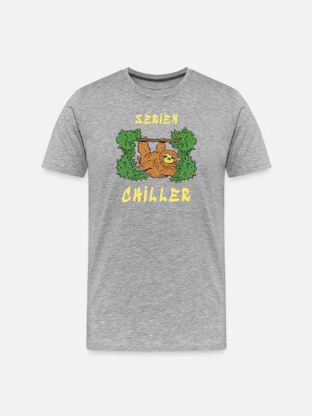 Serien Chiller - Männer Premium Bio T-Shirt - Grau meliert