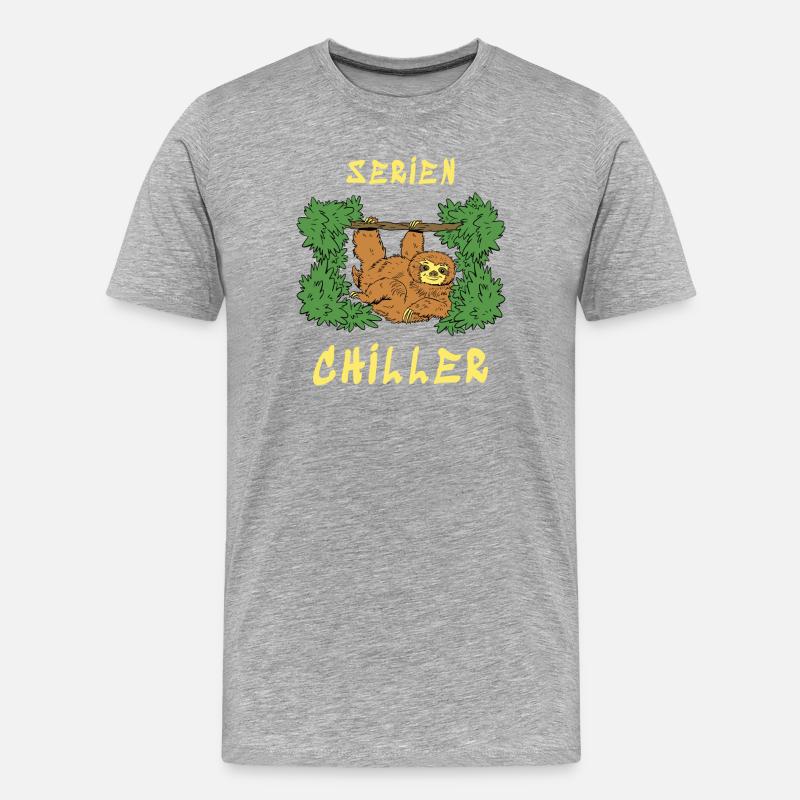 Serien Chiller - Männer Premium Bio T-Shirt - Grau meliert