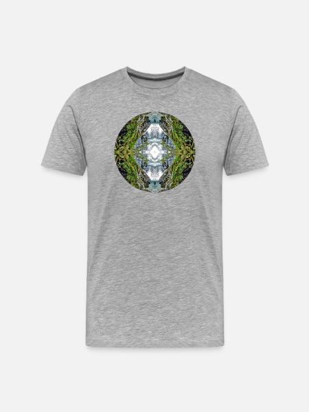 Natur Mandala Neuseeland - Männer Premium Bio T-Shirt - Grau meliert