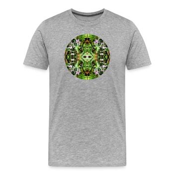 Nature Mandala Nouvelle-Zélande - T-shirt bio Premium Homme - gris chiné - Devant - Damien (186cm)