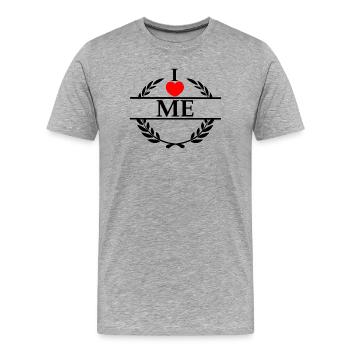 I heart love me - Men's Premium Organic T-Shirt - heather grey - Front - Damien (186cm)