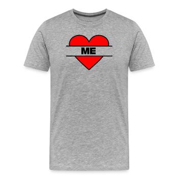 Herz, ich liebe mich - Männer Premium Bio T-Shirt - Grau meliert - Vorne - Damien (186cm)