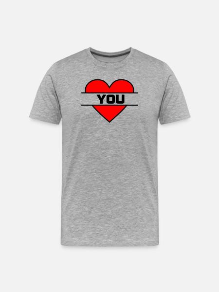 Heart I love you - Men's Premium Organic T-Shirt - heather grey