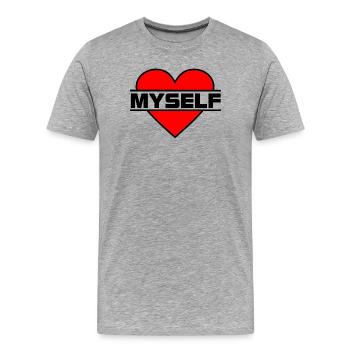 Heart I love myself - Men's Premium Organic T-Shirt - heather grey - Front - Damien (186cm)