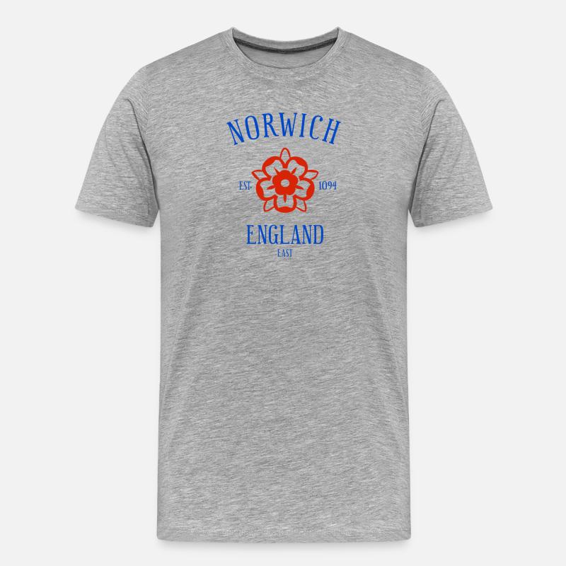 NORWICH England - Männer Premium Bio T-Shirt - Grau meliert