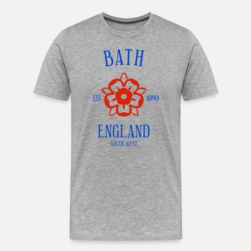 BATH England - Männer Premium Bio T-Shirt - Grau meliert