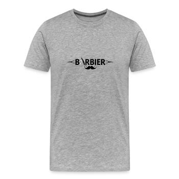 Barbier - T-shirt bio Premium Homme - gris chiné - Devant - Damien (186cm)