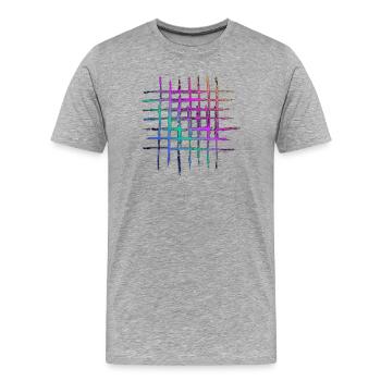 Ein Streifen - Männer Premium Bio T-Shirt - Grau meliert - Vorne - Damien (186cm)