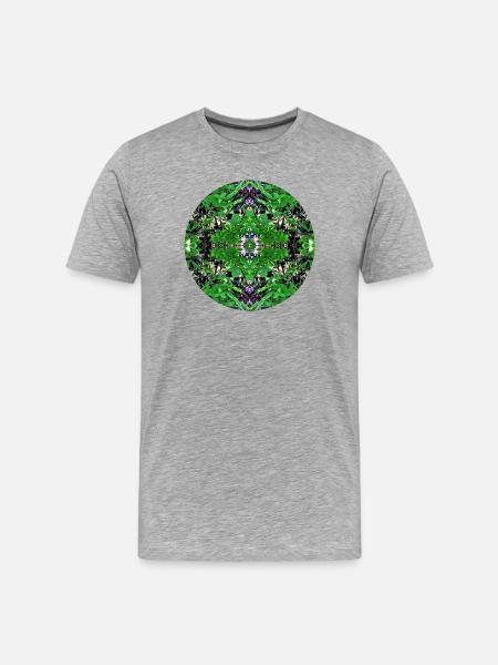 Nature Mandala Spring in Dennenlohe - Men's Premium Organic T-Shirt - heather grey