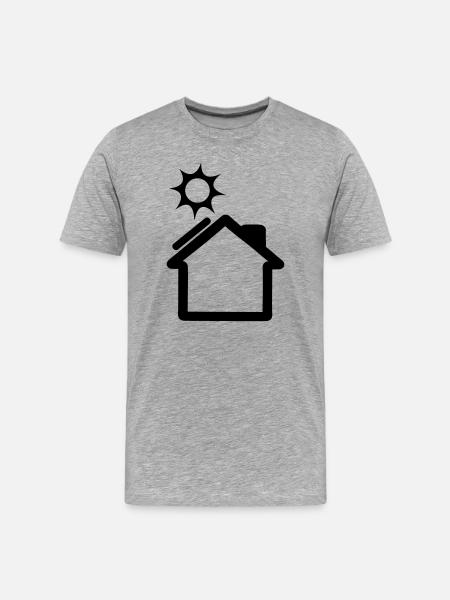 Solar panel on house logo - Men's Premium Organic T-Shirt - heather grey