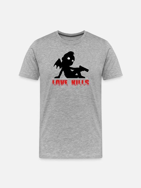 Love Kills 2 - Men's Premium Organic T-Shirt - heather grey