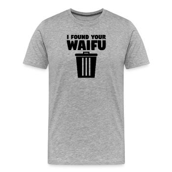 Manga Kanji Japan Statement Geek Asia Baka - Men's Premium Organic T-Shirt - heather grey - Front - Damien (186cm)