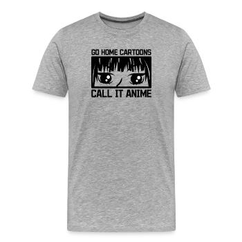 Manga Cartoon Anime Déclaration Culture Pop Culture - T-shirt bio Premium Homme - gris chiné - Devant - Damien (186cm)