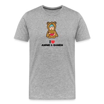Pop Culture Heart Manga Anime Statement Cosplay - T-shirt bio Premium Homme - gris chiné - Devant - Damien (186cm)