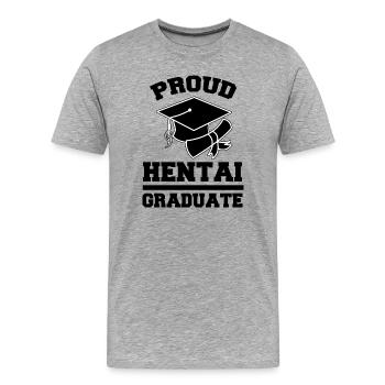 Déclaration Kanji Nerdy Manga Anime Japon Baka - T-shirt bio Premium Homme - gris chiné - Devant - Damien (186cm)