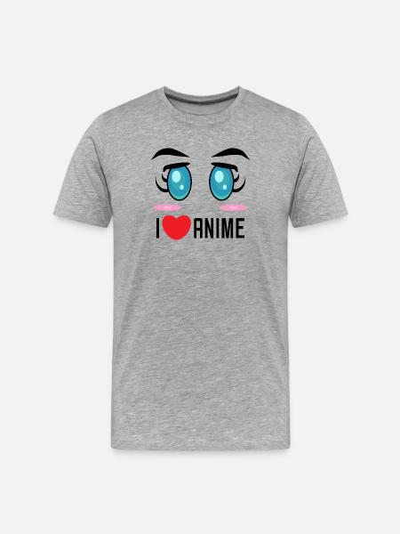 Cosplay Cartoon Statement Heart Manga Anime - Men's Premium Organic T-Shirt - heather grey