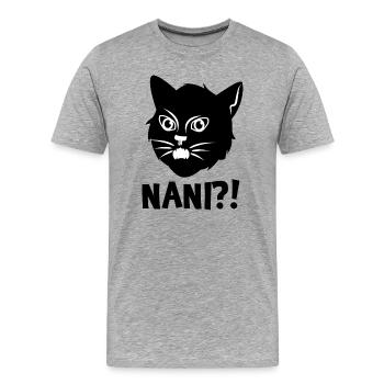 Manga Katze Anime Popkultur Zeichentrick Spruch - Männer Premium Bio T-Shirt - Grau meliert - Vorne - Damien (186cm)