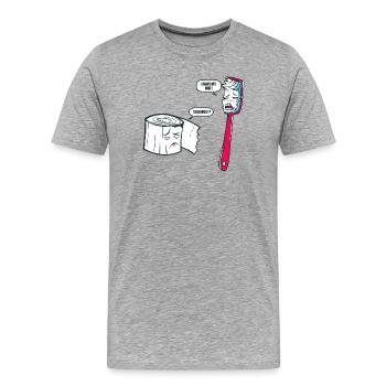 Je déteste mon travail -Drôle de dicton avec un design amusant - T-shirt bio Premium Homme - gris chiné - Devant - Damien (186cm)