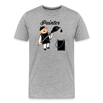 Paint color as a paint pot and cap - Men's Premium Organic T-Shirt - heather grey - Front - Damien (186cm)