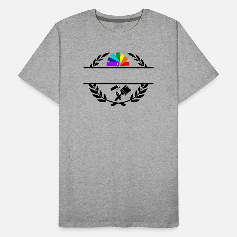 Farbfächerdeck in Lorbeerkranz mit Pinselroller Männer Premium Bio T-Shirt