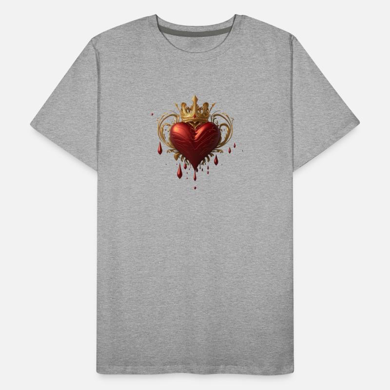 Herz mit Krone Männer Premium Bio T-Shirt